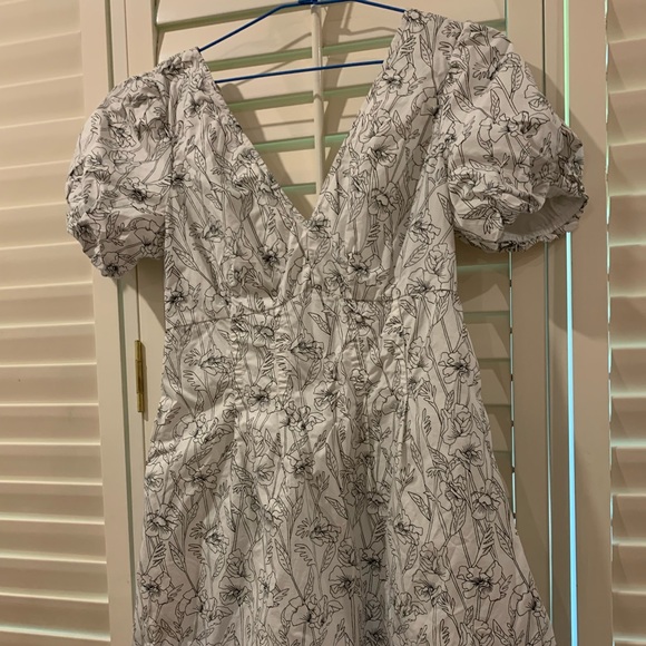 Club Monaco Floral Double V Tie Back Dress - Picture 8 of 11